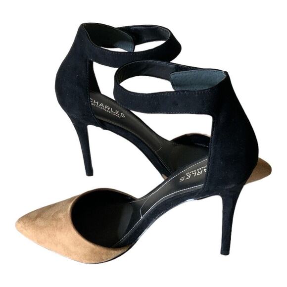 Charles David Shoes Women's Size 9M Pointy Stiletto Pumps Ankle Strap Two-Tone - Picture 7 of 13
